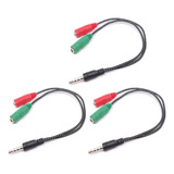 3 Adaptadores P Diadema Audifonos Microfono Une 2 Conectores