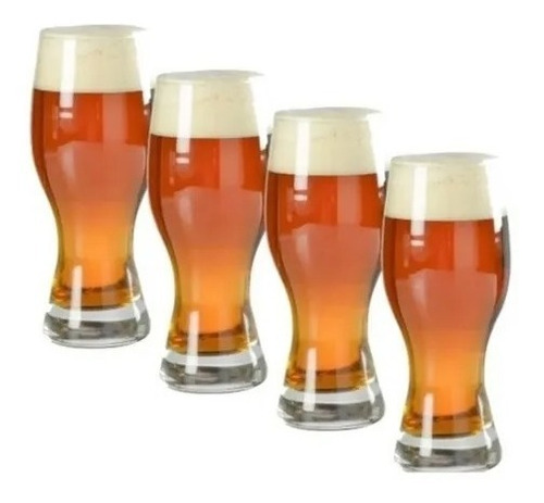 Set 4 Vasos Cerveceros 18 Cms Alto 437 Ml Vidrio - Cristar