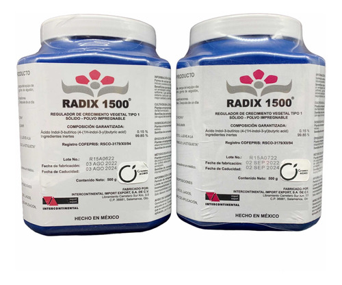 Radix 1500 Enraizador Esquejes Pack 2 Pzas 500 Gramos