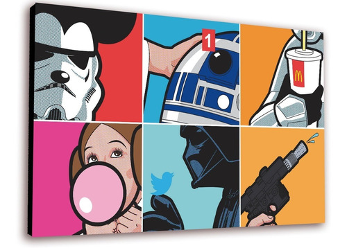 Cuadro 50x30cms Decorativo Starwars Popart+envío Gratis