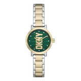 Reloj Mujer Dkny Soho De Acero Inoxidable 28mm Correa Dorado/plateado