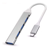 Hub Usb Tipo C A 4 Puertos Usb 3.0 Metalico