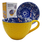 Tazon Jarro Mug Ceramica Decorada Caja Regalo Te Café 