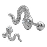 Piercing Serpiente Texturada C/ Ojos De Strass Helix  C:8117