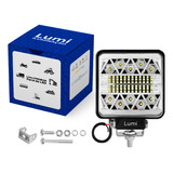 Kit 4 Refletor Luminário Farol 126w Led Quadrado Cor Da Carcaça Preto Cor Da Luz Branco Frio 6500k 12v/24v