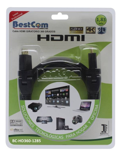 Cable Hdmi Mini Hdmi Bestcom Video/audio Full Hd 1.83 Metros