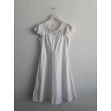 Vestido Vintage Blanco 100% Algodon Talle Xxs