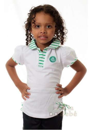 Camiseta Infantil Palmeiras Polo Feminina Oficial