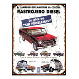 Cartel Chapa Publicidad Antigua Rastrojero Diesel L235