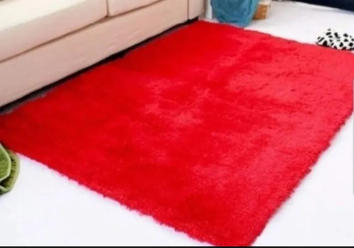 Alfombra Pelo Largo Suave Rojo 2,80x1,90 Aprox.