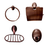  Accesorios Baño Vintage Cobre Antiguo X 4