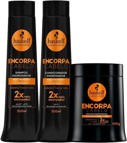 Haskell Encorpa Cabelo Kit Sh+cond+másc 500ml