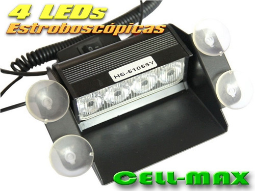 Baliza Estrobo Blancas 4 Led * Segurid. Parabrisas Movil N/i