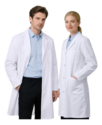 Bata Laboratorio Blanca Uniforme Médico Unisex | MercadoLibre