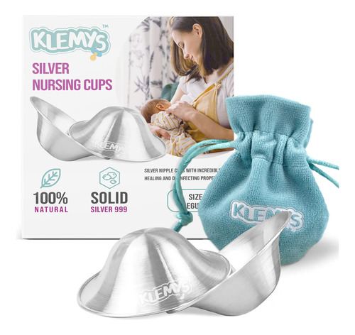 Klemys Silver Nursing Cups - Protectores De Pezón De Plata