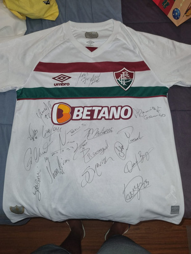 Camisa 2 Fluminense 2023 Oficial - Autografada Elenco 2023