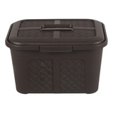 Caja Organizadora Tapa Y Broches 10 Lts Rattan Set X 4  