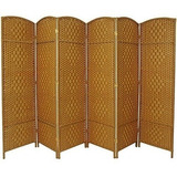 Biombo Divisor Recamara Sala 6 Panel Oriental