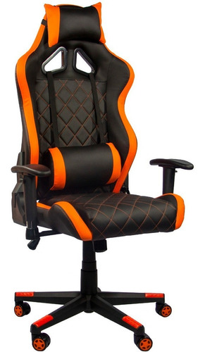 Silla Gamer Ergonomica Ajustable Profesional Oficina Naranja