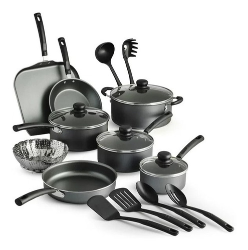 Batería De Cocina Primaware 18 Pzas Negra  Tramontina