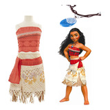 Vestido De Cosplay De Moana For Niñas, Trajes Elegantes Par