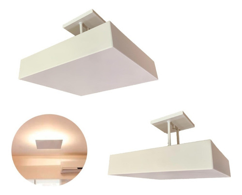 Lustre Plafon Pendente Luminária Luz Indireta 40x40 Cor Branco 110v/220v