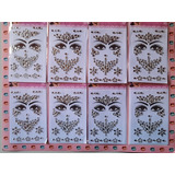12 Face Stickers Adhesivo Diamantes Para El Rostro Cotillon 