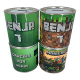 Alcancia Personalizada Minecraft Lata Tapa Desmontabx 15 U.