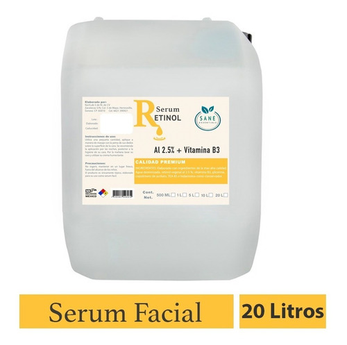 Serum Antiarrugas Sane Essentials Retinol B3 Antiedad 20 Lt