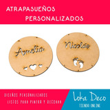 Atrapasueños Con Nombre Medalla Fibro Fácil 10cm X5 Unidades