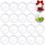 20 Bolas De Navidad Transparentes De Plástico Rellenab...