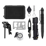 Kit Tactico De Supervivencia Emergencia 10 En 1 + Estuche