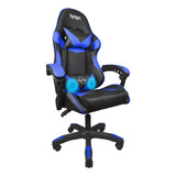 Silla Gamer Nasa Escritorio Ergonómica Ajustable Masajeadora Color Azul Material Del Tapizado Cuero Sintético Pu