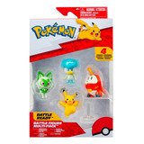 Set Figuras Pokemon Springatito + Fuecoco + Quaxli + Pikachu