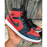 Tenis Nike Jordan 1 Mid Red Black 30cm Usados Originales.