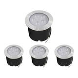 Kit 4 Balizador Spot Led Embutir Chão Piso Jardim 5w Quente