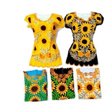 Lote De 6 Blusas Bordadas Mexicanas Modelo Relleno Girasol