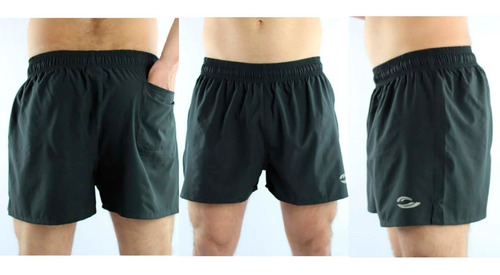 Shorts Praia Tactel C/ Elastano Bolsos Lateral Plus Size 