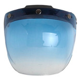 Mica Casco Motociclista Cafe Racer Burbuja Azul Stockrider