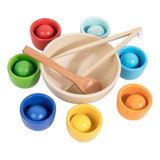 Bolas De Arcoíris En Tazas, Juguetes Montessori, 7 Colores