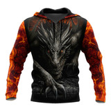 Ct Camisa Con Capucha Black Dragon 3d For Hombre A Mujer