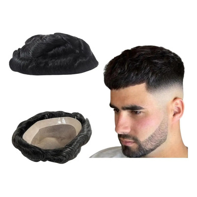 Toupee Para Hombre De Cabello Humano Y Base Mono Npu