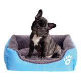 Cama Para Perro Mascota Grande 60x50x15 Cm Color Azul