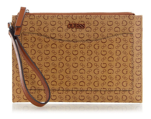 Cartera Guess Estampada Moderno Marrón Claro Para Mujer