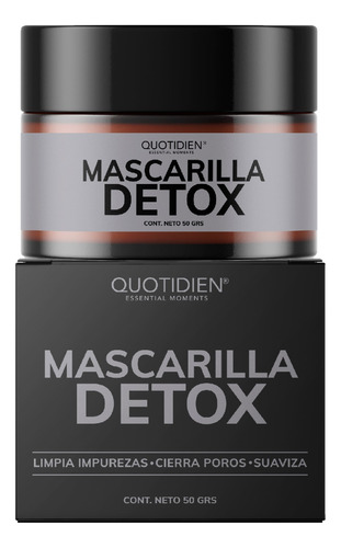 Mascarilla Facial Detox Con Carbon Activado Y Arcillas Puras