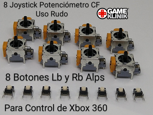 8 Joystick Potenciómetro Xbox 360 Cf Uso Rudo  + 8 Lb / Rb 