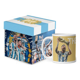 Taza Mágica Messi Argentina Campeón Con Caja De Regalo 