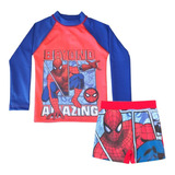 Remera Manga Larga + Zunga Hombre Araña Prot Solar Uv 50