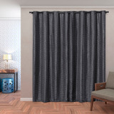 Cortina Blackout Pvc C/ Voil Xadrez 2,80 M X 2,30 M - Sala Cor Bege