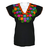 Lote 10 Blusa Artesanal Grande Bordada Manta Chiapas